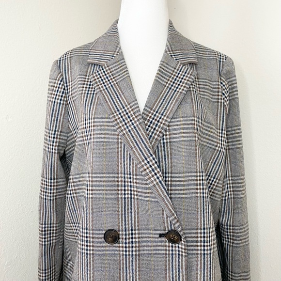 madewell - caldwell double-breasted blazer menswear plaid checkered oversized - Picture 3 of 7